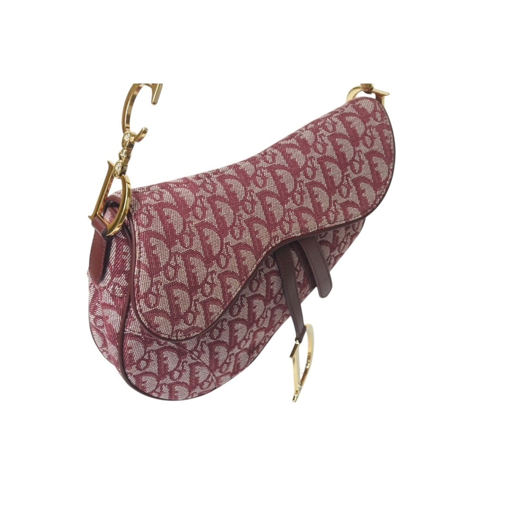 Christian Dior Saddle Bag Galliano era Trotter Leather Red - Picture 4 of 10